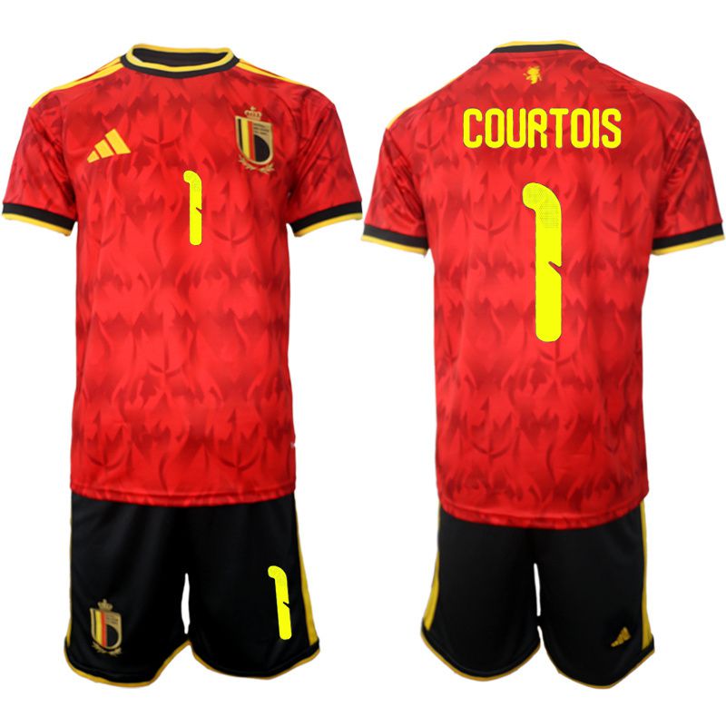 Men 2026 World Cup National Team Belgium home red #1 Soccer Jersey 01->belgium->Soccer Club Jersey